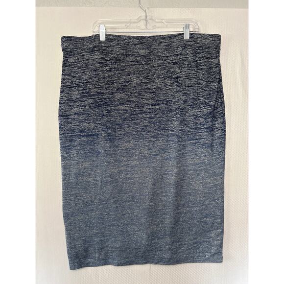 Liz Claiborne Women Plus Blue Gray Ombre Knit Pencil Midi Bodycon Skirt Size 2XL - Picture 6 of 9
